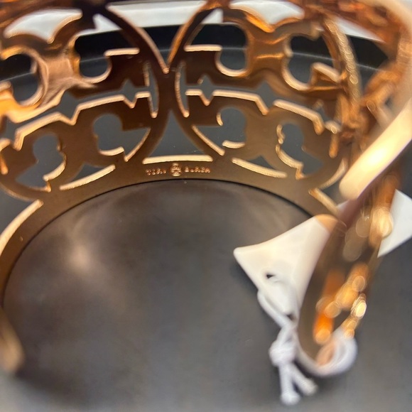 Tory Burch Rose Gold Miller T Logo Cuff Bracelet NWT Dust Bag Included - Picture 7 of 8